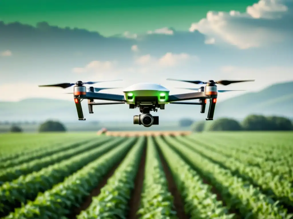 Un agricultor utiliza un dron para monitorear cultivos en un campo