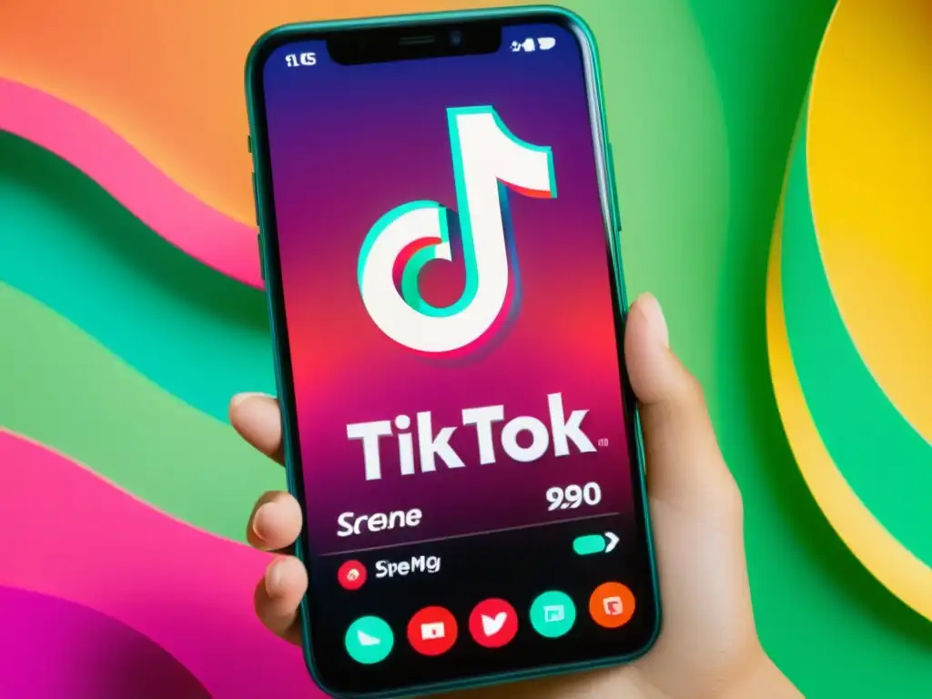 Análisis del crecimiento explosivo de TikTok: Pantalla de smartphone muestra la app con desafío de baile viral y usuarios diversos