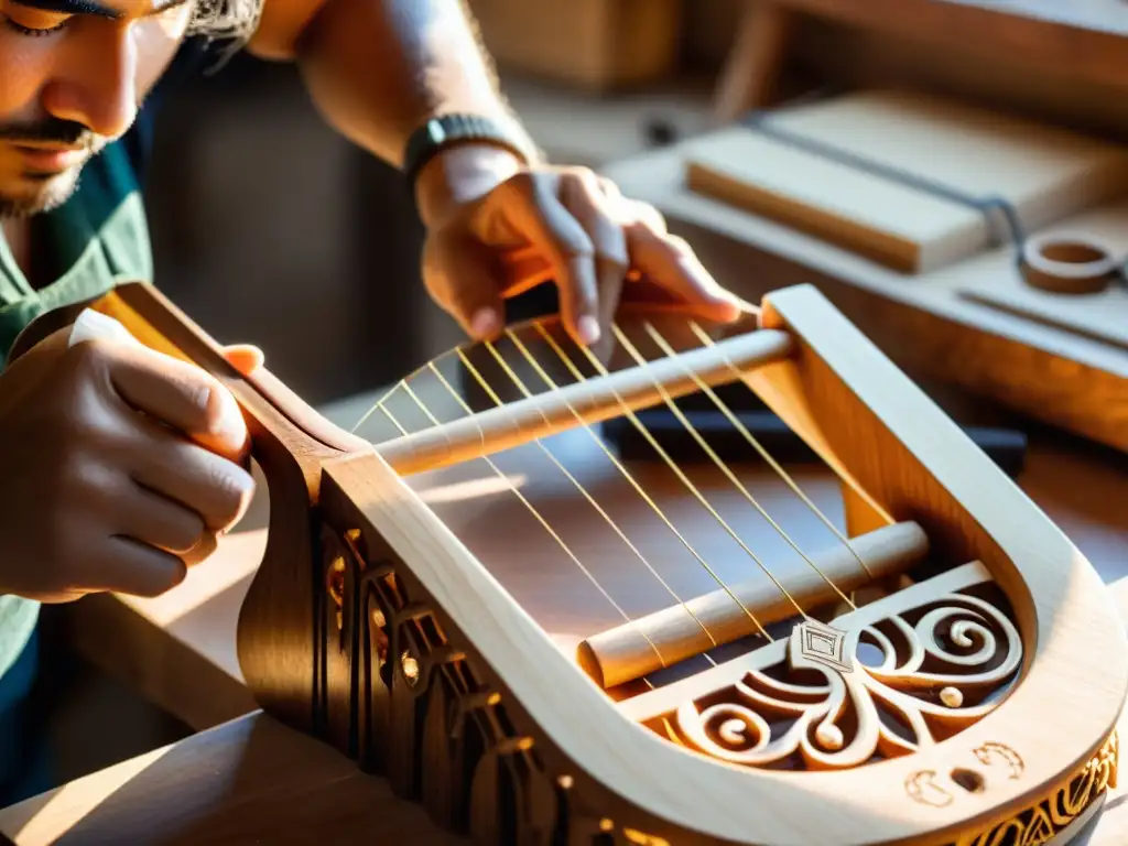 Artesanos meticulosos reconstruyen una lira antigua, evocando la preservación del patrimonio musical