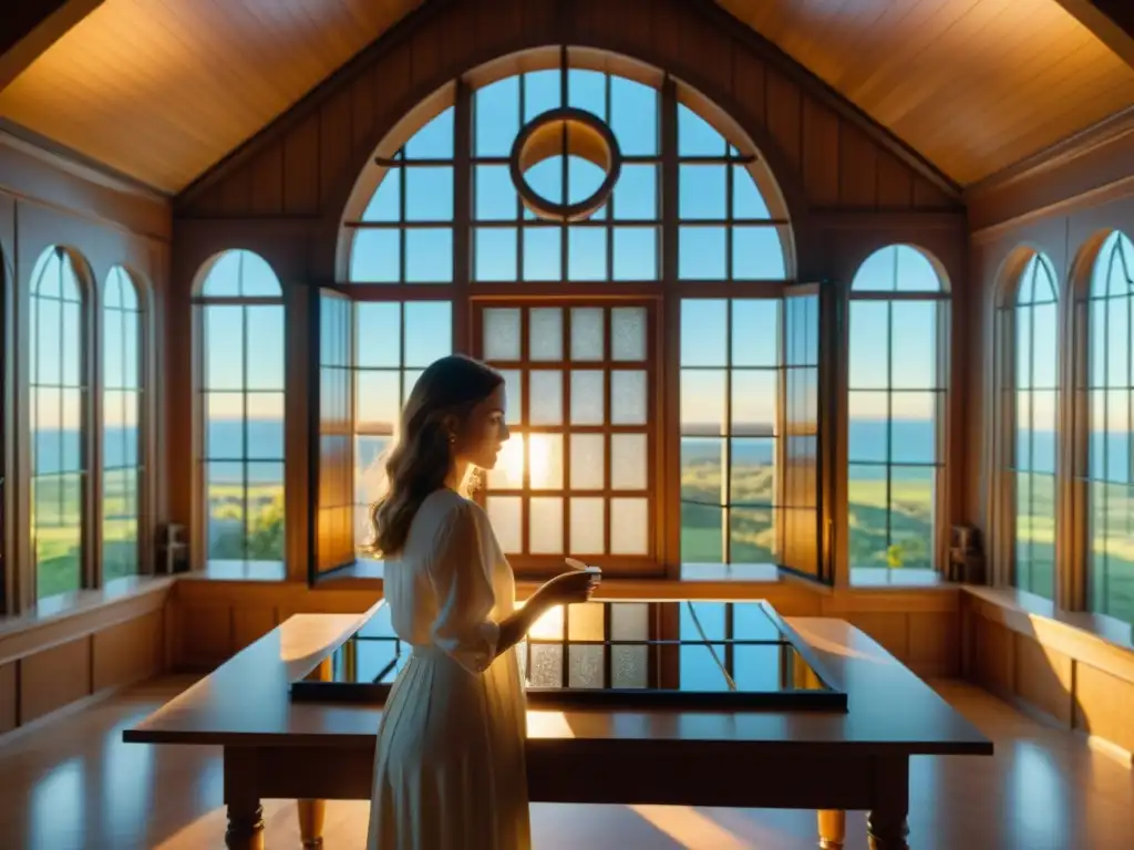 Artista renacentista creando una cámara oscura en un estudio iluminado por el sol, evocando el nacimiento de la fotografía Renacimiento