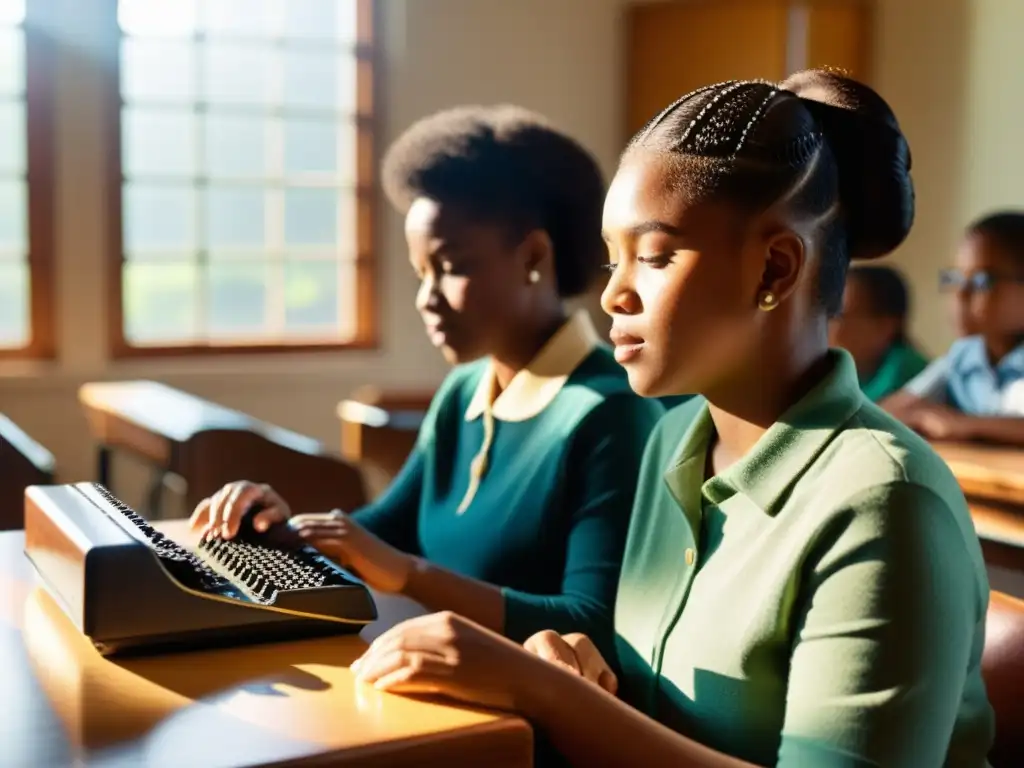 Un aula vintage con tecnología educativa para educación inclusiva