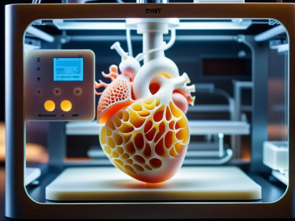 Avances de la impresora 3D creando un modelo detallado de órgano humano con precisión y tecnología médica innovadora