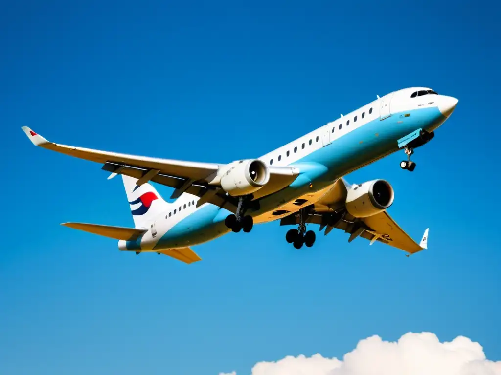 Avión moderno de composites en cielo azul, simbolizando avance en construcción aeronáutica