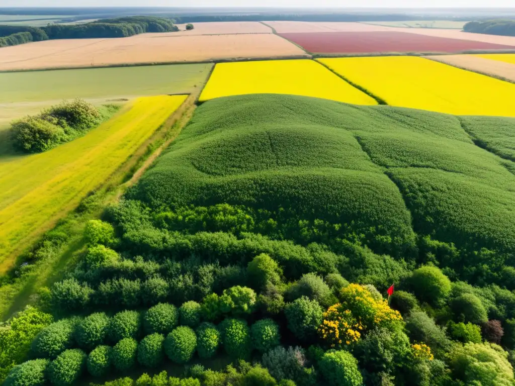 Un campo verde exuberante con flores silvestres, pero oculta un invento de la mina terrestre