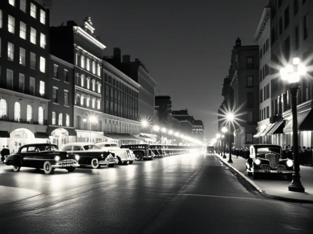 Una ciudad nocturna iluminada por luces LED, destacando la transición histórica a la iluminación sostenible en entornos urbanos