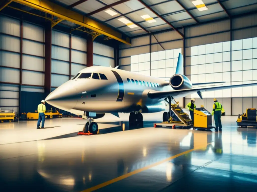 Un emocionante vistazo al pasado: equipo de ingenieros y trabajadores ensamblan un avión de material compuesto en un hangar