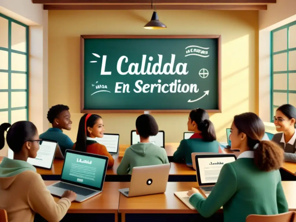 Estudiantes participan activamente en un aula virtual, reflejando el impacto de los gigantes MOOC en la educación actual