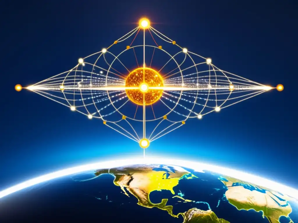 Un fascinante retrato de la intrincada red de satélites GPS orbitando la Tierra, destacando su conectividad global y su impacto práctico