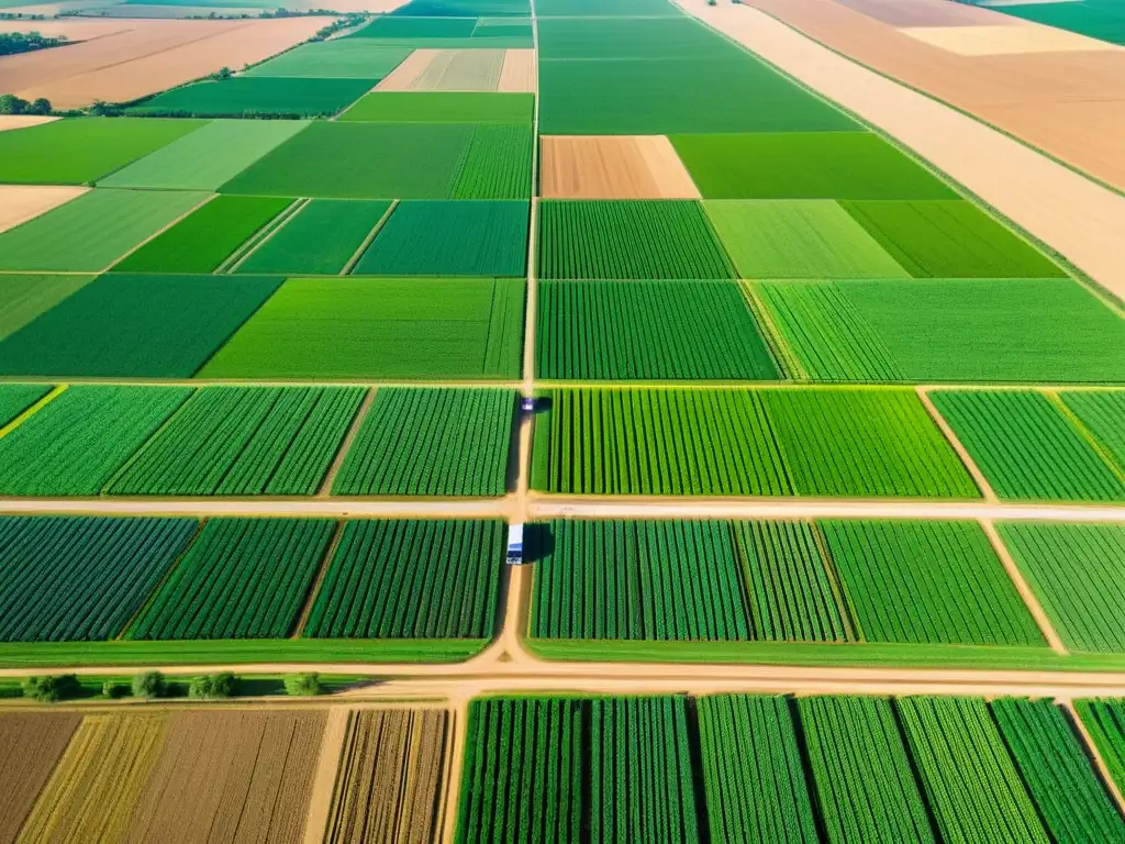 Una granja agrícola moderna muestra innovaciones en agricultura moderna, con tecnología de precisión y trabajadores laboriosos