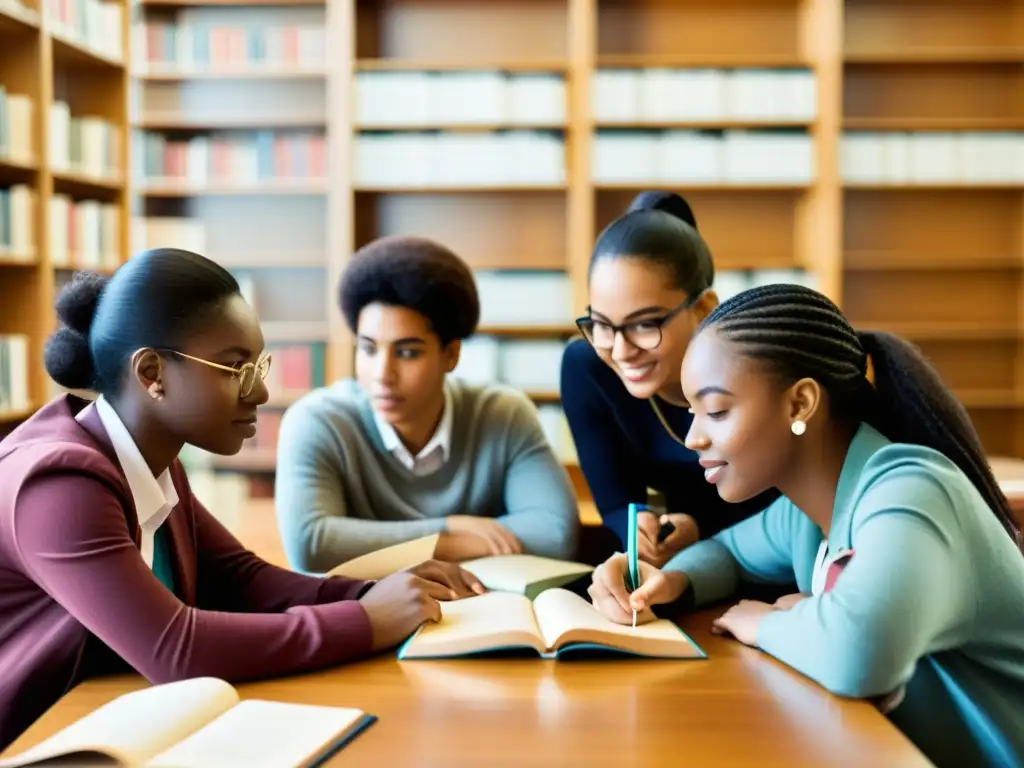 Grupo diverso de estudiantes inmersos en actividades académicas en un entorno universitario vintage, reflejando la diversidad de cursos EdX