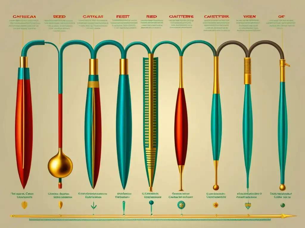 Una ilustración detallada muestra la evolución de los catéteres, desde diseños antiguos hasta modernos