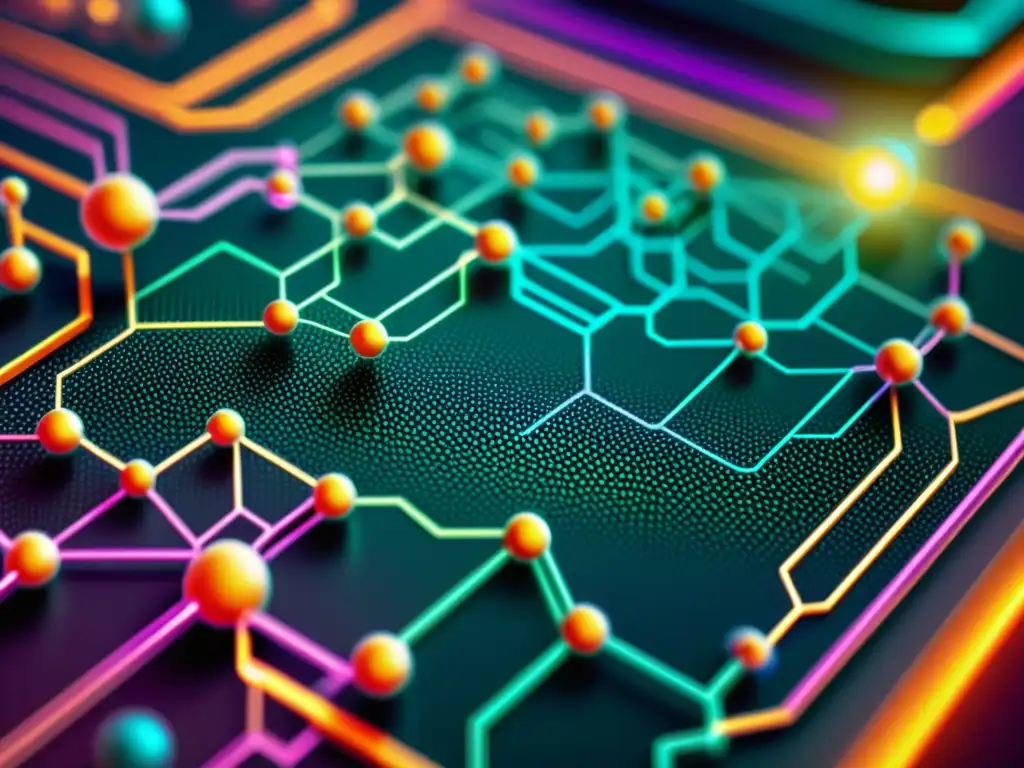 Una ilustración vintage de un circuito electrónico molecular con nanotubos de carbono y capas de grafeno interconectados, rodeado de un laboratorio retrofuturista