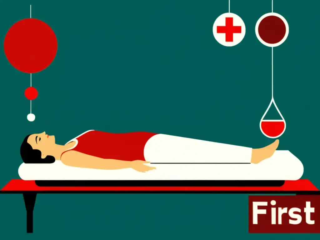 Una ilustración vintage que representa el descubrimiento histórico de grupos sanguíneos en la medicina, con detalles de la primera transfusión exitosa