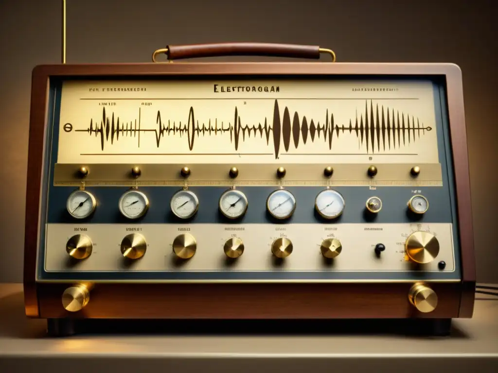 Una ilustración vintage del equipo temprano de electrocardiograma en un laboratorio histórico