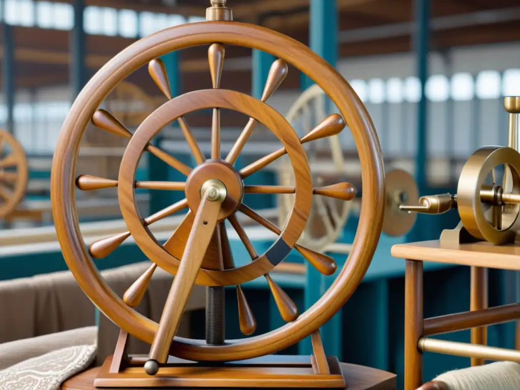 Revolución Industrial: Tradición vs Comparación impactante entre hiladora manual y moderna máquina, en fábrica revolucionaria