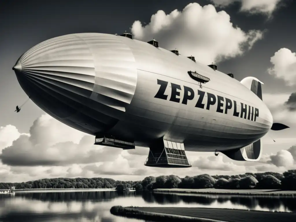 Imponente Zeppelin surca el cielo entre dramáticas nubes