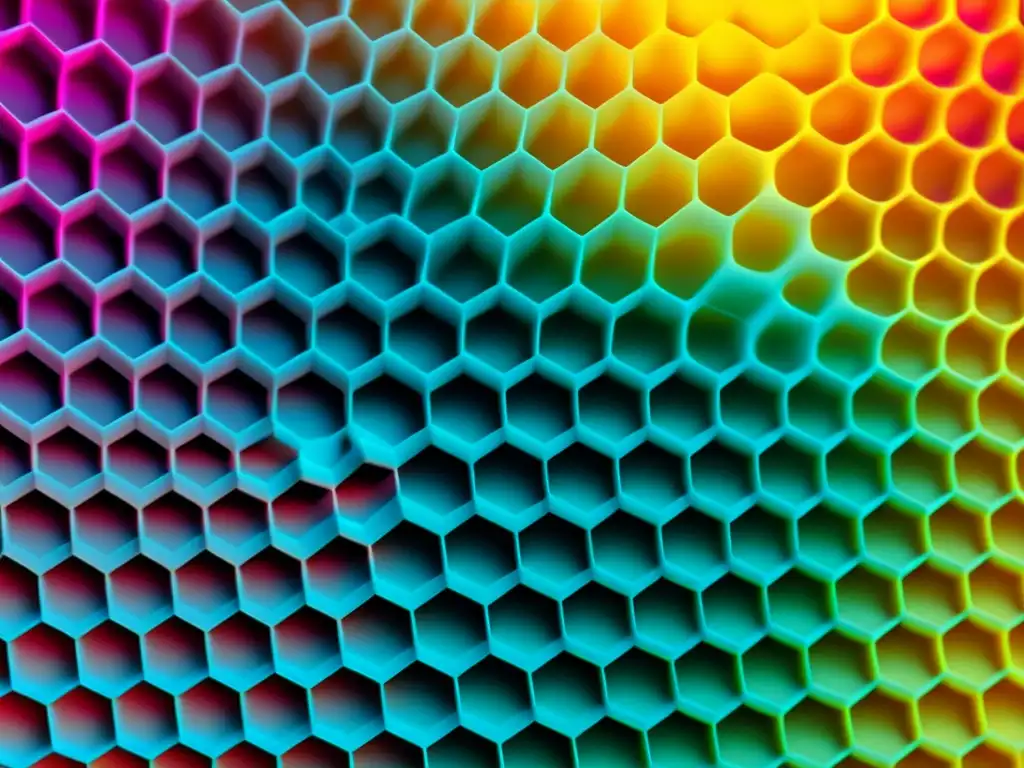 Una impresionante imagen detallada de una lámina de grafeno bajo un microscopio electrónico, resaltando su estructura hexagonal y grosor de un átomo