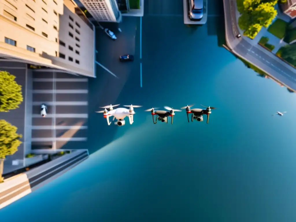 Increíble influencia de los drones en la vida cotidiana, capturando la ciudad en vuelo dinámico y precisión asombrosa