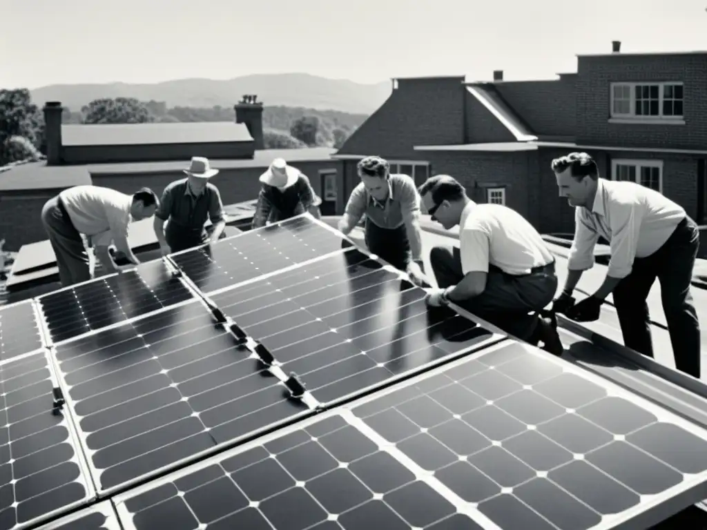 Instalación de paneles solares en la década de 1950, evolución de la energía solar