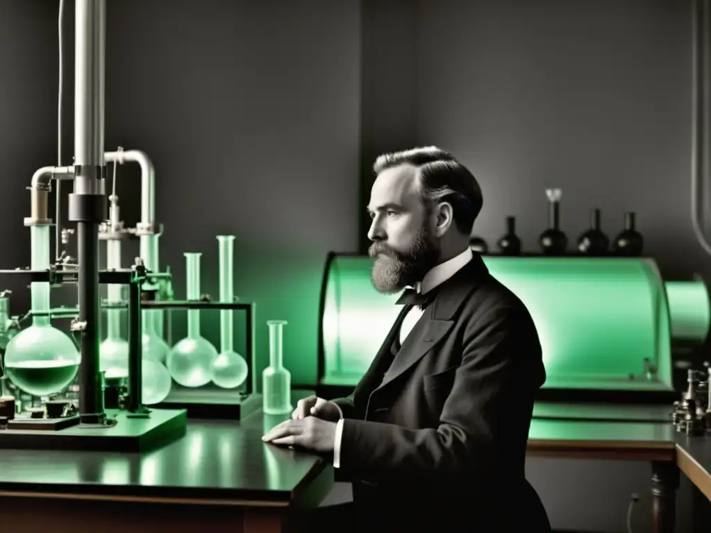 Wilhelm Conrad Röntgen en su laboratorio junto al Tubo Crookes, en el momento del descubrimiento de los Rayos X