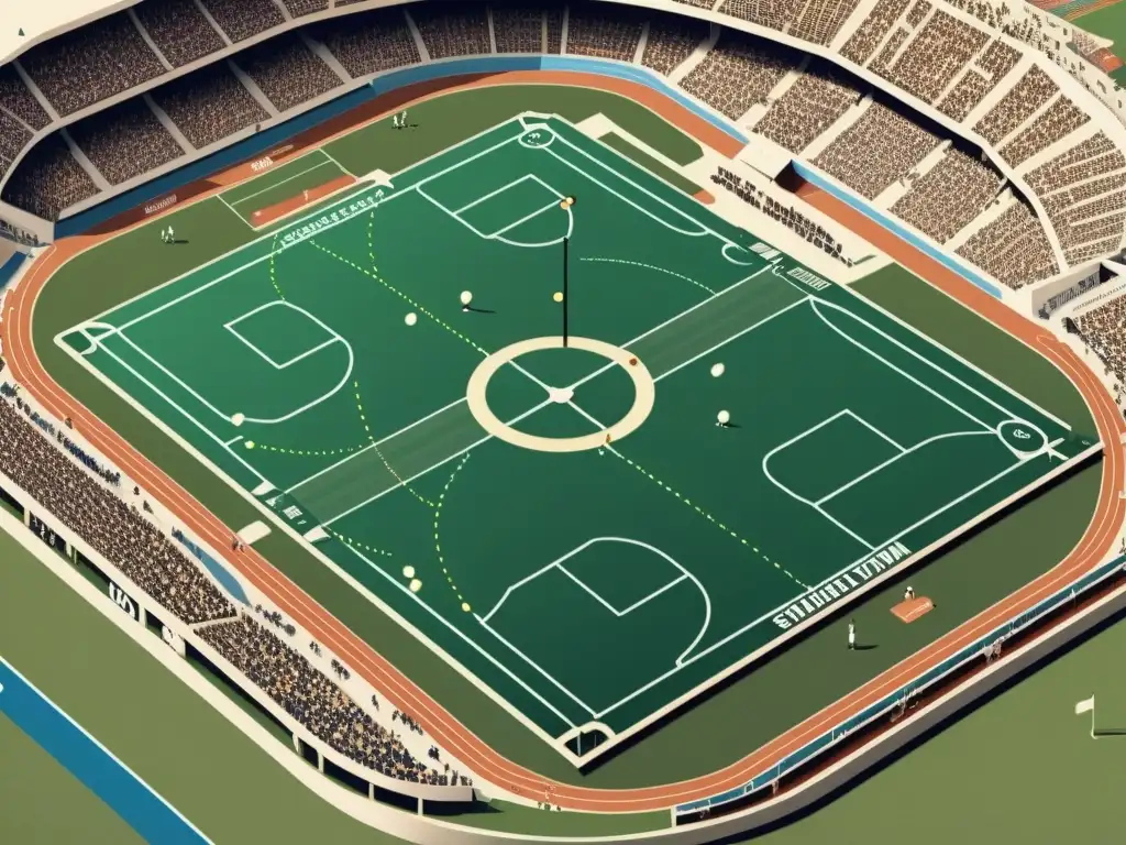 Mapa vintage con navegación satelital en el deporte, estadio lleno y atletas en acción