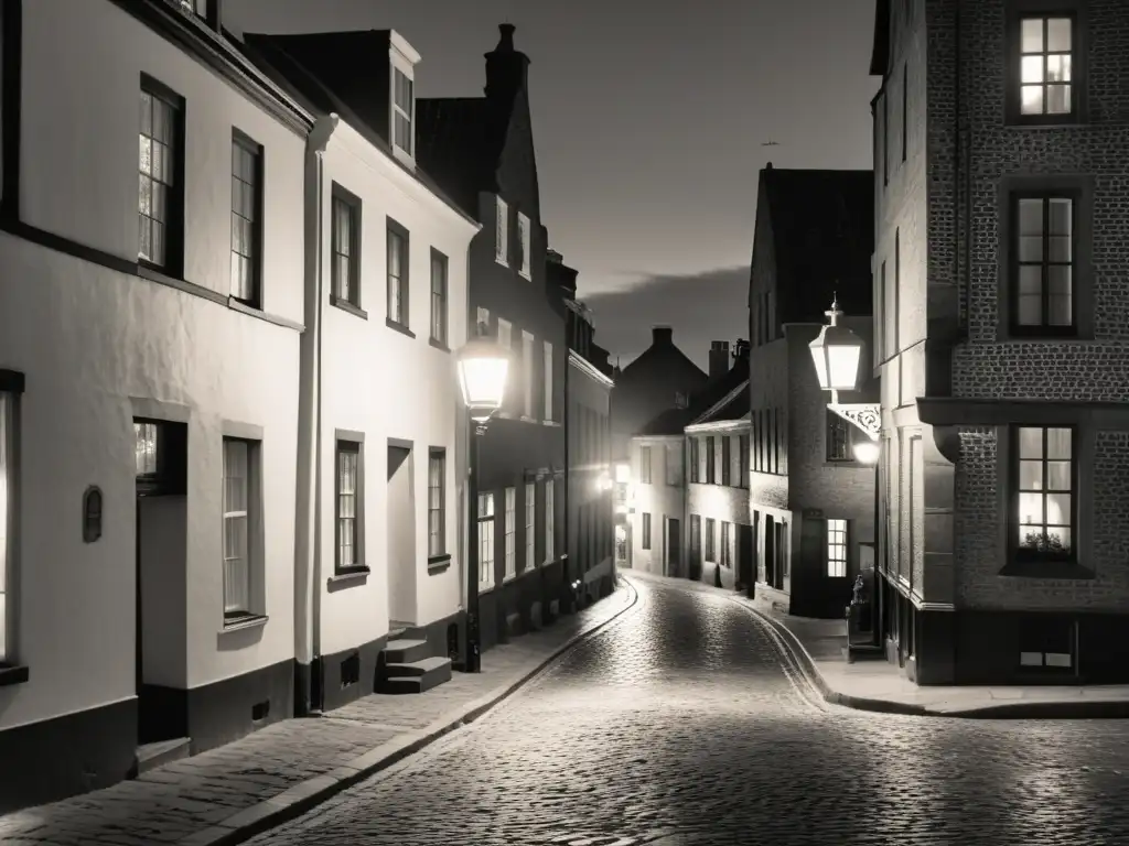 Un nostálgico paseo nocturno iluminado por una linterna tradicional, evocando la transición a la historia iluminación eficiente linterna LED