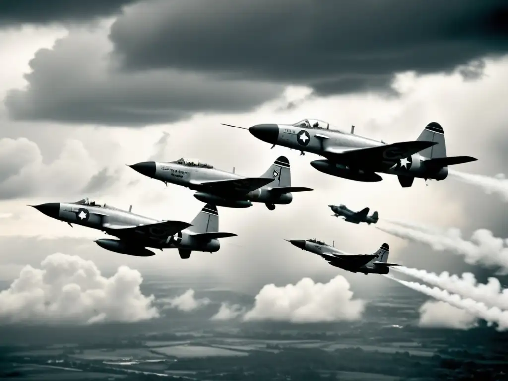Pioneros de la aviación historia: Escuadrón de aviones de combate en intensa batalla aérea de la Segunda Guerra Mundial