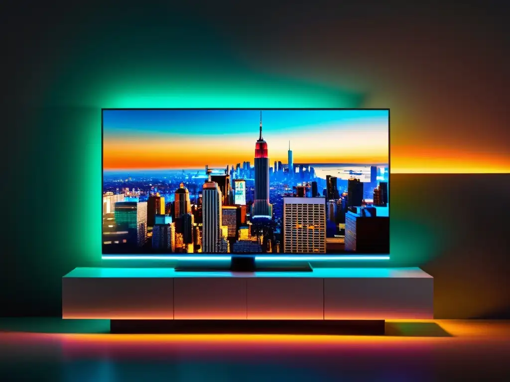 Televisor OLED con impacto energético, tecnología avanzada y ambiente nostálgico