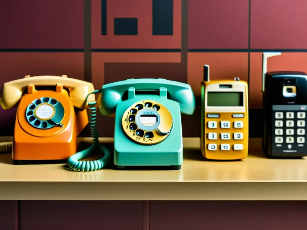 Un viaje visual a través de la evolución de los smartphones, desde los grandes teléfonos de los 80 hasta los modernos dispositivos