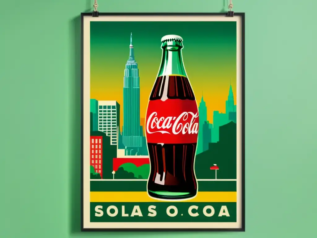 Un vibrante póster publicitario vintage de CocaCola resalta el uso del color en comunicación